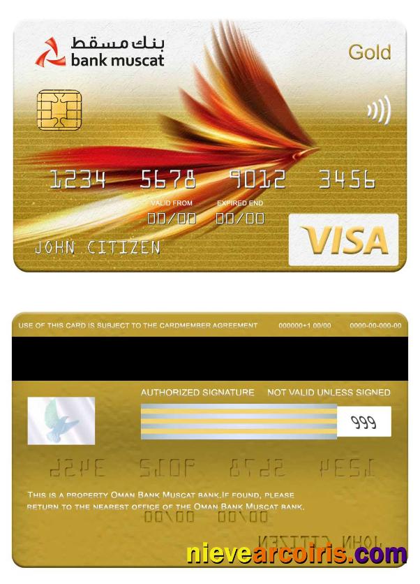 Oman Bank Muscat bank visa gold card